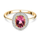 AAA rosa Calabar Turmalin und Diamant Ring in 585 Gelbgold - 1,39 ct. image number 0