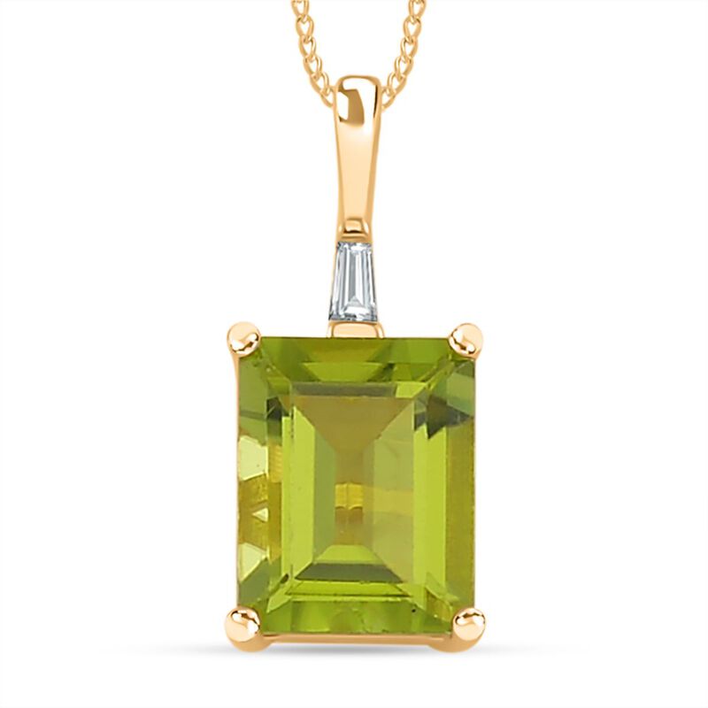 Peridot und Zirkon Anhänger mit 45cm Kette - 2,39 ct. image number 0