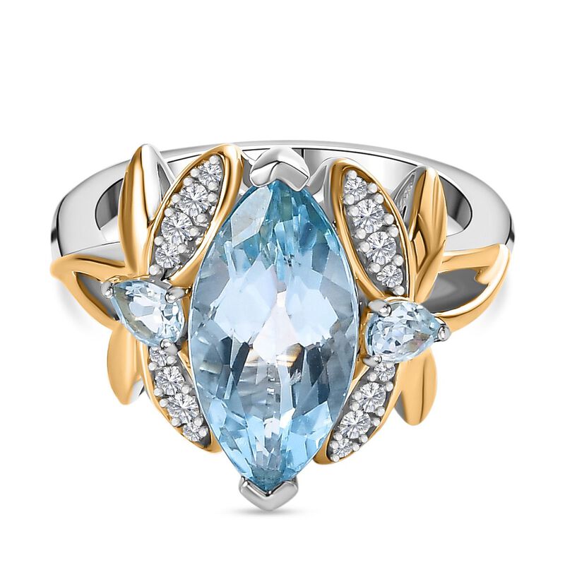 GP Trionfo Kollektion - Himmelblauer Topas, Zirkon und blauer Saphir-Ring - 5,61 ct. image number 0