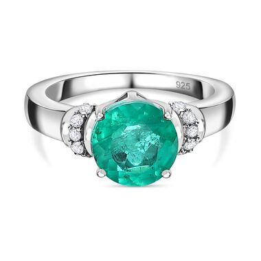 Smaragd Triplett Quarz und Zirkon Ring- 2,56 ct.