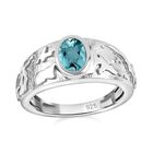 Paraiba-Apatit Ring 925 Silber rhodiniert (Größe 17.00) ca. 0,80 ct image number 3