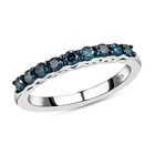 Blauer Diamant Band-Ring, 925 Silber platiniert  ca. 0,50 ct image number 3