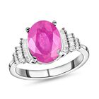 Ilakaka Rosa Saphir und weißer Diamant-Ring, 925 Silber platiniert  ca. 4,01 ct image number 3