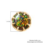 Labor erstellt schwarzen Opal Ohrringe 925 Silber Gelbgold Vermeil ca. 4.92 ct image number 5