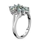 Montana Pfau Saphir floraler Ring, 925 Silber platiniert, 0,95 ct. image number 4