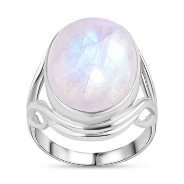 Royal Bali Kollektion- Regenbogen Mondstein Ring - 21,21 ct.