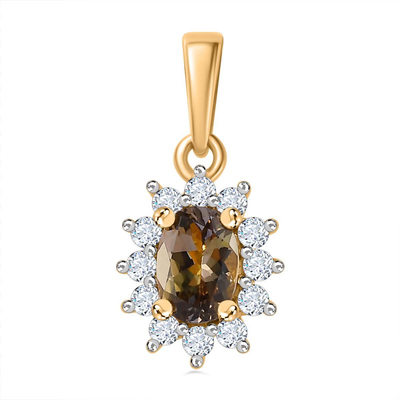 AA Natürlicher goldener Tansanit und Zirkon Anhänger - 0,71 ct. image number 0