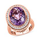 AAA Rose De France Amethyst und Zirkon Ring - 12,25 ct. image number 3