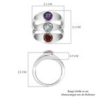 Roter Granat, himmelblauer Topas und afrikanischer Amethyst-Ring - 1,69 ct. image number 6