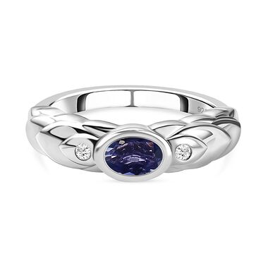 Tansanit und Zirkon Ring - 0,51 ct.