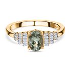 AA grüner Tansanit und Diamant-Ring - 1,08 ct. image number 0