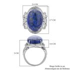 Lapislazuli, weißer Zirkon Ring, Messing (Größe 16.00) ca. 15,30 ct image number 5