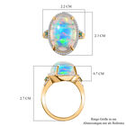 AAAA Natürlicher, äthiopischer Welo Opal, Diamant und kolumbianischer Smaragd-Ring in 585 Gold - 9,01 ct. image number 4