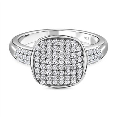 Weißer Diamant Ring, 925 Silber platiniert (Größe 16.00) ca. 0.50 ct