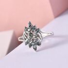 Montana Pfau Saphir floraler Ring, 925 Silber platiniert, 0,95 ct. image number 1