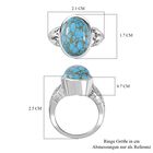 Blaues Türkis Ring 950 Kupfer  (Größe 19.00) ca. 5,56 ct image number 6