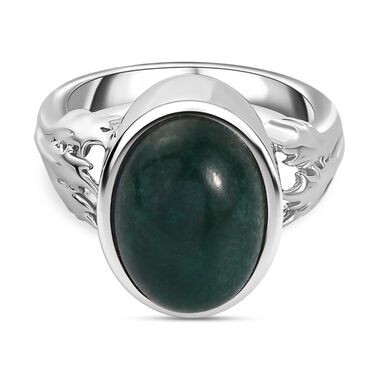 Grüner Aventurin Ring, 950 Kupfer, (Größe 19.00) ca. 6.53 ct