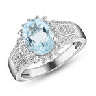 Espirito Santo Aquamarin und weißer Zirkon-Ring - 2,15 ct. image number 3