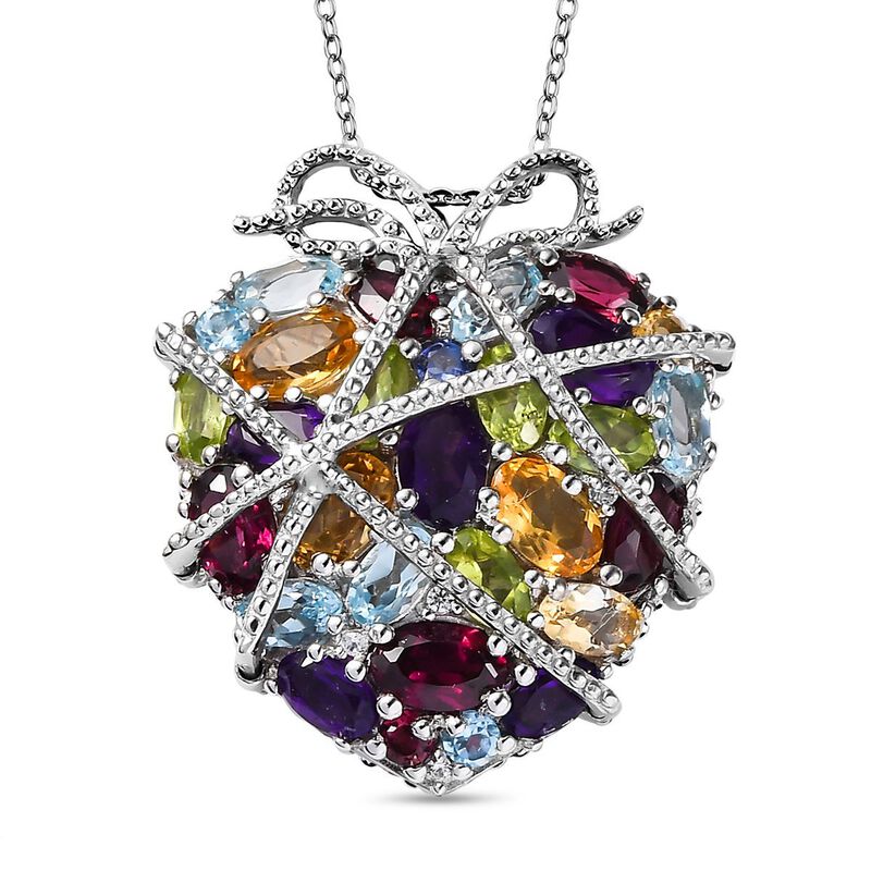 GP Amore Kollektion- Mehrfarbiger Edelstein, Zirkon und blauer Saphir-Anhänger mit 45cm Kette- 8 ct. image number 0