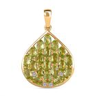 Peridot, Weißer Zirkon Anhänger 925 Silber 750 Gelb Vermeil ca. 4.90 ct image number 0