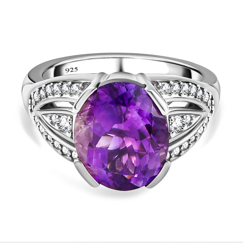 AAA Marokkanischer Amethyst und Zirkon-Ring - 4,99 ct. image number 0