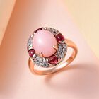 Peruanischer rosa Opal, Rhodolith Granat und Zirkon-Ring - 4,24 ct. image number 2