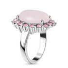 Rosenquarz, Rosa Kristall Ring, Reiner Edelstahl, (Größe 16.00), ca. 5.00 ct image number 3