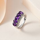 Natürlicher AA Marokkanischer Amethyst, Weißer Zirkon Ring, 925 Silber platiniert (Größe 18.00) ca. 2.13 ct image number 1