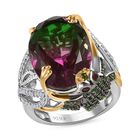 GP Trionfo Kollektion- Wassermelonen Quarz Triplett, roter Granat und Mehrfach-Edelstein-Ring - 15,59 ct. image number 3