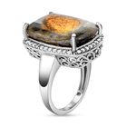 Feuer Labradorit und Zirkon-Cocktail-Ring - 21,09 ct. image number 4