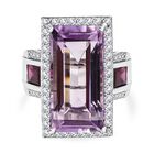 Rose De France Amethyst, Rhodolith Granat und Zirkon-Ring - 14,18 ct. image number 0