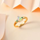 AA Natürlicher, äthiopischer Welo Opal und Kagem Sambischer Smaragd Ring, ca. 0,72 ct image number 1