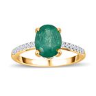 AA Kagem Sambischer Smaragd, Weißer Diamant Ring, 375 Gold (Größe 17.00) ca. 1.89 ct image number 3
