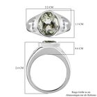 AAA Prasiolith, weißer Zirkon Ring, 925 Silber platiniert (Größe 19.00) ca. 3.52 ct image number 6