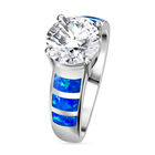 Zirkonia und synthetischer Kristall blauer Opal-Ring - 5,86 ct. image number 3