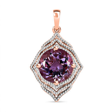 AAA Rose De France Amethyst Anhänger, 925 Silber rosévergoldet ca. 6.02 ct