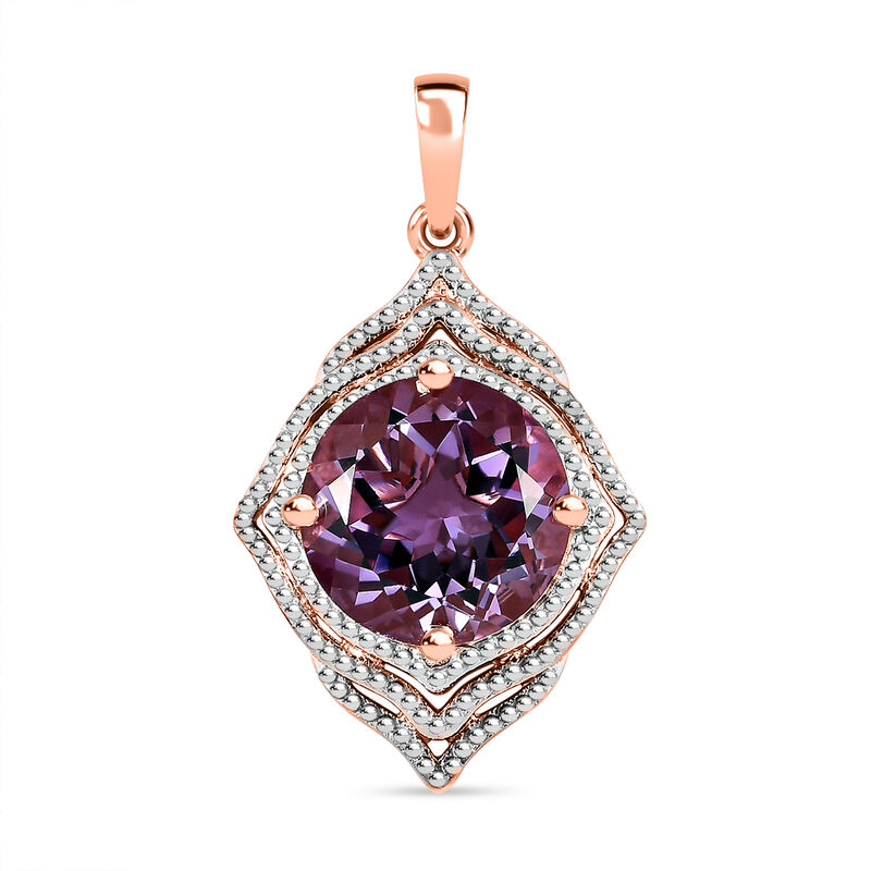 AAA Rose De France Amethyst Anhänger, 925 Silber rosévergoldet ca. 6.02 ct image number 0