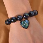 Pfaufarbenes Muschelkernperlen und Abalone Muschel Armband, 17-19 cm - 198 ct. image number 1