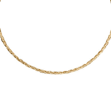 Italienische, gedrehte Omega-Halskette in vergoldetem Silber