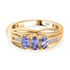 Tansanit und Diamant Ring, 925 Silber 750 Gelbgold Vermeil - 0,79 ct. image number 0