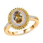 AA Natürlicher goldener Tansanit, gelber und weißer Diamant-Ring - 1,13 ct. image number 5