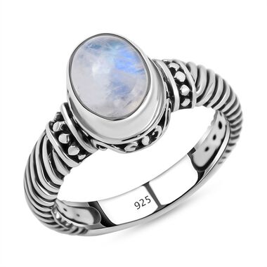 Royal Bali Kollektion - Regenbogen Mondstein Ring - 2,25 ct.