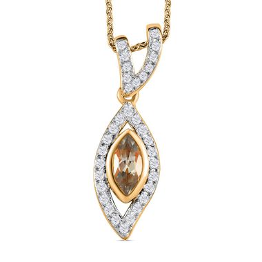 AAA Turkizit, Weißer Zirkon Schmuckset 925 Silber Gelbgold Vermeil ca. 1,03 ct