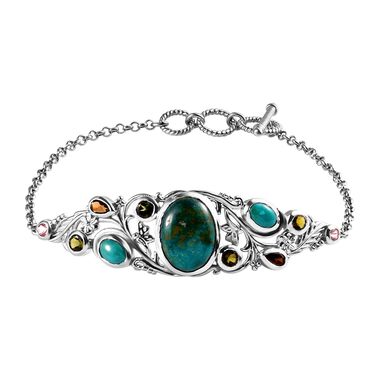 Sierra Nevada Türkis und Mehrfach-Turmalin-Armband, 19 cm - 10,93 ct.