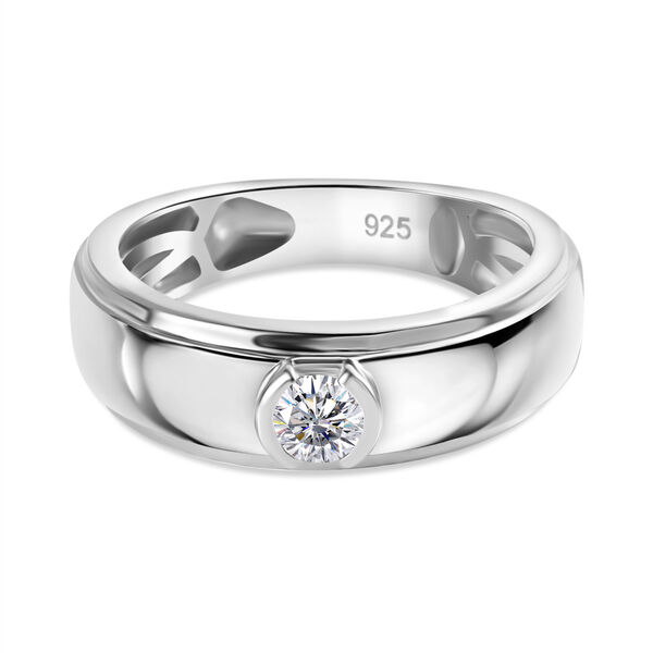 Moissanit Ring, 925 Silber platiniert - 0,16 ct image number 0