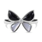 Perlmutt, schwarzer Onyx und Zirkonia-Ring - 1,51 ct. image number 0