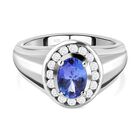 AAA Tansanit und Zirkon Halo Ring - 1,13 ct. image number 0