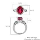 Magenta Rosa Quarz Triplette Ring, 925 Silber platiniert (Größe 19.00) ca. 4.01 ct image number 6