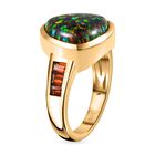 Labor schwarzer Opal und roter Granat-Ring - 2,81 ct. image number 4