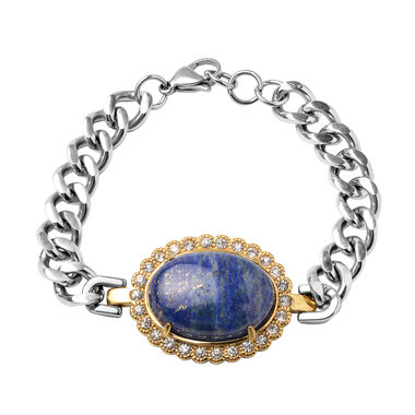 Lapislazuli und Kristall 19 cm Armband- 41,20 ct.